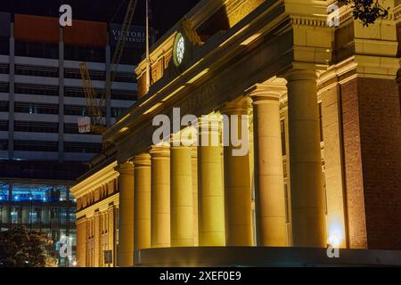 Gare de Wellington la nuit Banque D'Images