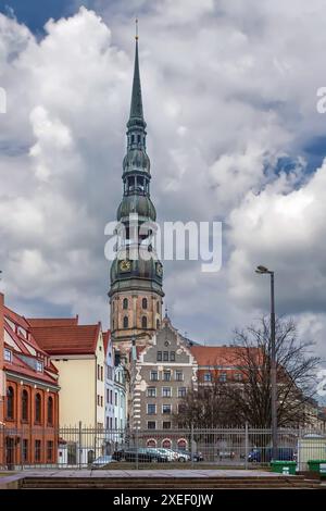Église Saint-Pierre, Riga, Lettonie Banque D'Images