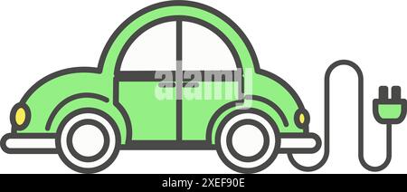 Icône de vecteur de charge de voiture électrique Illustration de Vecteur