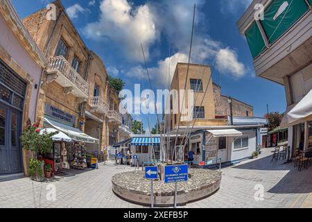 Lokmaci, le point de passage de la frontière sur la rue Ledra, côté grec, Nicosie, Chypre Banque D'Images