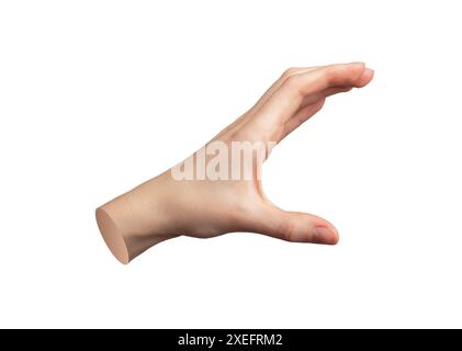 Geste de la main, signe. Mesure, montrant la grande taille isolé sur fond blanc. Banque D'Images