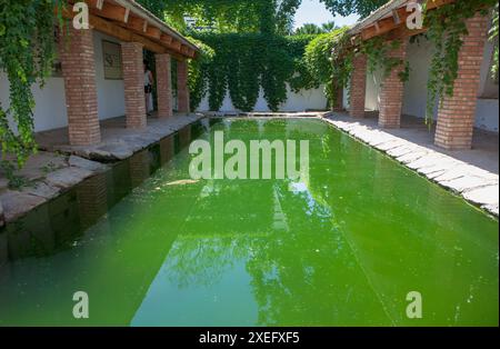 Bâtiment de blanchisserie à main ouverte d'Alange, Badajoz, Estrémadure, Espagne. Bâtiments de service historiques Banque D'Images