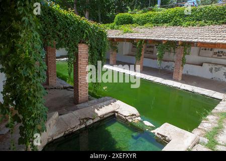 Bâtiment de blanchisserie à main ouverte d'Alange, Badajoz, Estrémadure, Espagne. Bâtiments de service historiques Banque D'Images