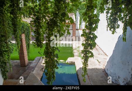 Bâtiment de blanchisserie à main ouverte d'Alange, Badajoz, Estrémadure, Espagne. Bâtiments de service historiques Banque D'Images