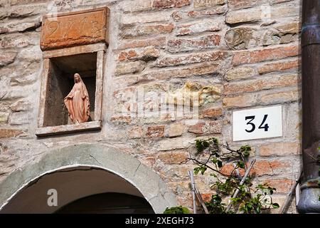 Lieu de naissance du pape Clément XIV (1705-1774) à Santarcangelo, Italie Banque D'Images