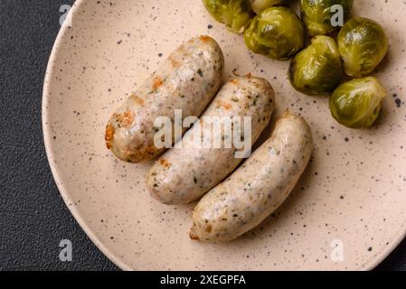 Saucisses protéines végétales seitan blé de soja sans viande goût classique végétarien ou végétalien collation Banque D'Images