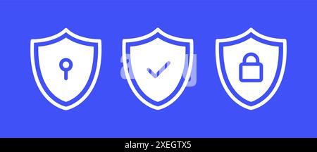 Icônes vectorielles de bouclier de sécurité Illustration de Vecteur