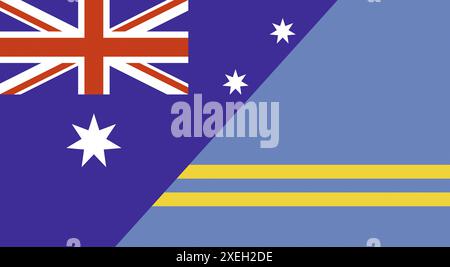 Drapeau de l'Australie et d'Aruba. Deux drapeaux ensemble drapeaux nationaux australien et Aruba. Drapeaux d'État. AUS Banque D'Images