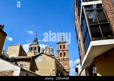 Vue détaillée de la ville espagnole d'Astorga à leon espagne. Banque D'Images