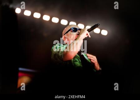 Rome, stade Olympique Max Pezzali le stade Olympique de Rome est prêt et a accueilli « MAX FOREVER (Hits Only) », la première visite du stade de Max Pezzali. Sur la photo : Max Pezzali Banque D'Images