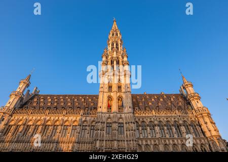 Hôtel de ville situé sur la place centrale de la Grand place à Bruxelles en Belgique Banque D'Images