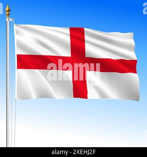 Angleterre, drapeau officiel de l'ondulation régionale, Royaume-Uni, illustration vectorielle Illustration de Vecteur
