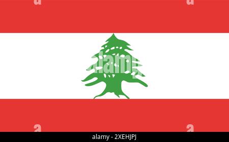 LEBANON Flag, couleur officielle, drapeau national, symbole de nation, gouvernement, vecteur de drapeau, illustration de drapeau, drapeau isolé Illustration de Vecteur