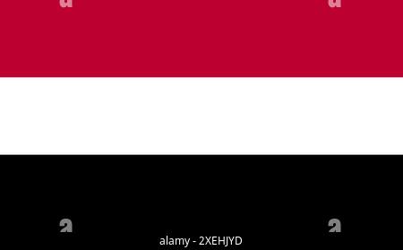 YEMEN Flag, couleur officielle, drapeau national, symbole de nation, gouvernement, vecteur de drapeau, illustration de drapeau, drapeau isolé Illustration de Vecteur