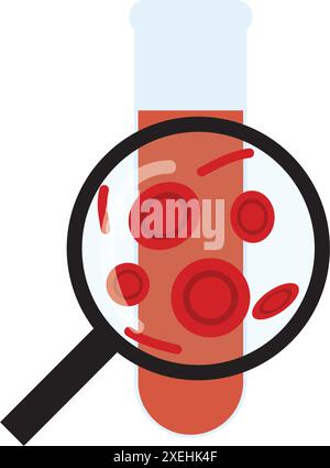 Concept d'hématologie avec examen à plat en tube de globules rouges. hématologie liquide globules rouges sanguins Illustration de Vecteur
