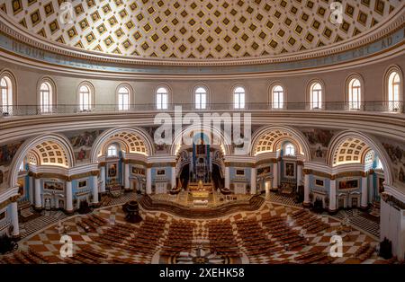 Rotonde de Mosta, Sanctuaire Basilique de l'Assomption de notre-Dame. Malte Banque D'Images