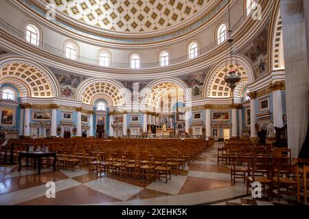 Rotonde de Mosta, Sanctuaire Basilique de l'Assomption de notre-Dame. Malte Banque D'Images