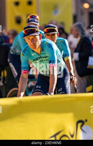 (ASTANA QAZAQSTAN TEAM) lors de la présentation de l'équipe, Tour de France course à Florence, Italie, juin 27 2024 Banque D'Images