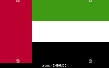 UAE Flag illustration vectorielle, couleur officielle, drapeau national, symbole de nation, gouvernement, vecteur, illustration, drapeau isolé Illustration de Vecteur