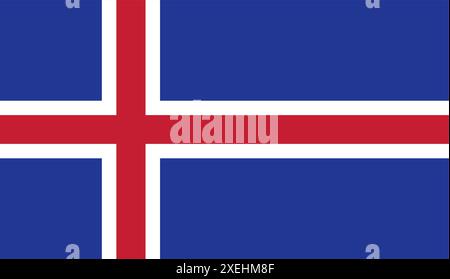 ISLANDE Flag illustration vectorielle, couleur officielle, drapeau national, symbole de nation, gouvernement, vecteur, illustration, drapeau isolé Illustration de Vecteur