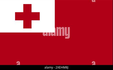 Illustration vectorielle TONGA Flag, couleur officielle, drapeau national, symbole de nation, gouvernement, vecteur, illustration, drapeau isolé Illustration de Vecteur