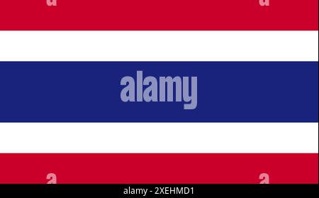 Illustration vectorielle THAILAND Flag, couleur officielle, drapeau national, symbole de nation, gouvernement, vecteur, illustration, drapeau isolé Illustration de Vecteur