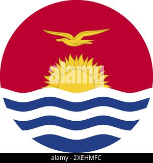 KIRIBATI Flag in circle illustration vectorielle, couleur officielle, drapeau national, symbole de nation, gouvernement, vecteur, illustration, drapeau isolé Illustration de Vecteur