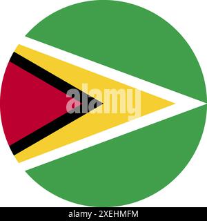 GUYANA Flag in circle illustration vectorielle, couleur officielle, drapeau national, symbole de nation, gouvernement, vecteur, illustration, drapeau isolé Illustration de Vecteur