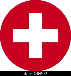 SWITZERLAND Flag in circle illustration vectorielle, couleur officielle, drapeau national, symbole de nation, gouvernement, vecteur, illustration, drapeau isolé Illustration de Vecteur