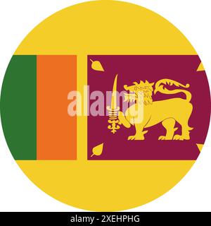 SRI LANKA Flag in circle illustration vectorielle, couleur officielle, drapeau national, symbole de nation, gouvernement, vecteur, illustration, drapeau isolé Illustration de Vecteur