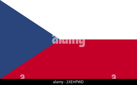 CZECH REPUBLIC Flag illustration vectorielle, couleur officielle, drapeau national, symbole de nation, gouvernement, vecteur, illustration, drapeau isolé Illustration de Vecteur