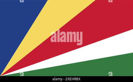 SEYCHELLES Flag illustration vectorielle, couleur officielle, drapeau national, symbole de nation, gouvernement, vecteur, illustration, drapeau isolé Illustration de Vecteur