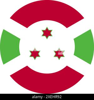 BURUNDI Flag in circle illustration vectorielle, couleur officielle, drapeau national, symbole de nation, gouvernement, vecteur, illustration, drapeau isolé Illustration de Vecteur