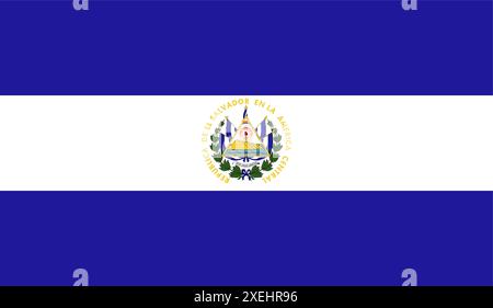 EL SALVADOR Flag illustration vectorielle, couleur officielle, drapeau national, symbole de nation, gouvernement, vecteur, illustration, drapeau isolé Illustration de Vecteur