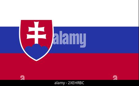 SLOVAQUIE Flag illustration vectorielle, couleur officielle, drapeau national, symbole de nation, gouvernement, vecteur, illustration, drapeau isolé Illustration de Vecteur