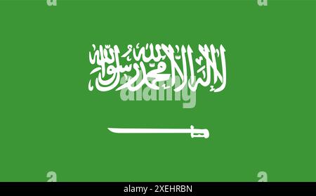 SAUDI ARABIA Flag illustration vectorielle, couleur officielle, drapeau national, symbole de nation, gouvernement, vecteur, illustration, drapeau isolé Illustration de Vecteur