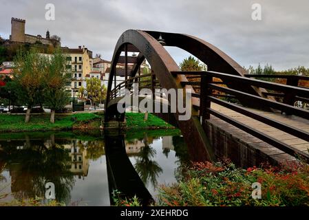 Rio Cabe vue à Monforte de Lemos, Lugo, Espagne Banque D'Images