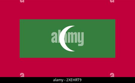 MALDIVES Flag illustration vectorielle, couleur officielle, drapeau national, symbole de nation, gouvernement, vecteur, illustration, drapeau isolé Illustration de Vecteur