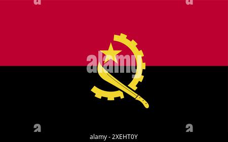 ANGOLA Flag illustration vectorielle, couleur officielle, drapeau national, symbole de nation, gouvernement, vecteur, illustration, drapeau isolé Illustration de Vecteur