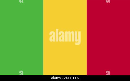 MALI Flag illustration vectorielle, couleur officielle, drapeau national, symbole de nation, gouvernement, vecteur, illustration, drapeau isolé Illustration de Vecteur