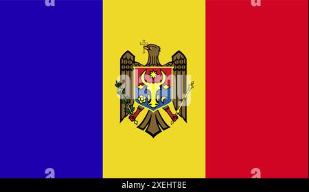 MOLDAVIE Flag illustration vectorielle, couleur officielle, drapeau national, symbole de nation, gouvernement, vecteur, illustration, drapeau isolé Illustration de Vecteur