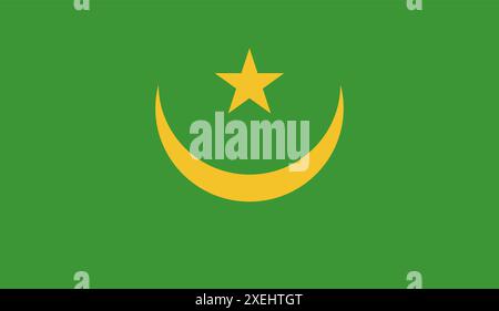 MAURITANIA Flag illustration vectorielle, couleur officielle, drapeau national, symbole de nation, gouvernement, vecteur, illustration, drapeau isolé Illustration de Vecteur