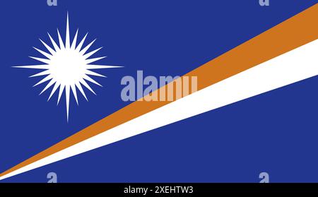 MARSHALL ISLANDS Flag illustration vectorielle, couleur officielle, drapeau national, symbole de nation, gouvernement, vecteur, illustration, drapeau isolé Illustration de Vecteur