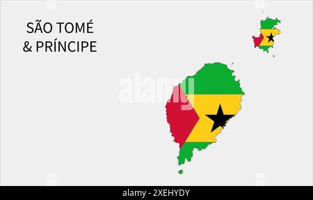 Carte du drapeau de Sao Tomé-et-principe, couleur officielle avec proportion, illustration entièrement éditable, vecteur, drapeau, gouvernement, drapeau national, patriotisme Illustration de Vecteur