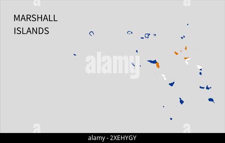 Carte du drapeau des Îles Marshall, couleur officielle avec proportion, illustration entièrement éditable, vector, drapeau, gouvernement, drapeau national, patriotisme Illustration de Vecteur