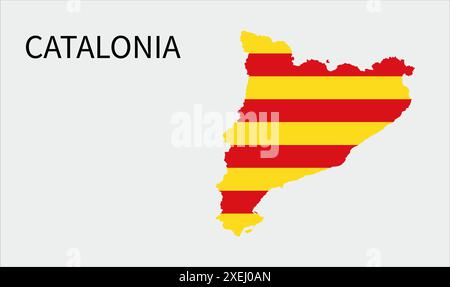 Carte du drapeau de Catalogne, couleur officielle avec proportion, illustration entièrement éditable, vecteur, drapeau, gouvernement, drapeau national, patriotisme Illustration de Vecteur