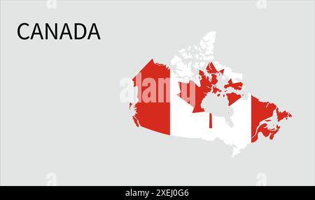 Carte du drapeau du Canada, couleur officielle avec proportion, illustration entièrement éditable, vecteur, drapeau, gouvernement, drapeau national, patriotisme Illustration de Vecteur