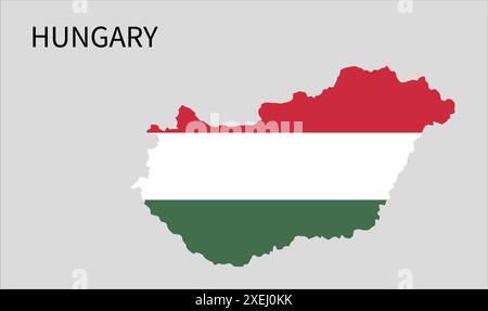 Carte du drapeau de la Hongrie, couleur officielle avec proportion, illustration entièrement éditable, vecteur, drapeau, gouvernement, drapeau national, patriotisme Illustration de Vecteur