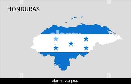 Carte du drapeau du Honduras, couleur officielle avec proportion, illustration entièrement éditable, vecteur, drapeau, gouvernement, drapeau national, patriotisme Illustration de Vecteur