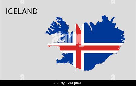 Carte du drapeau de l'Islande, couleur officielle avec proportion, illustration entièrement éditable, vecteur, drapeau, gouvernement, drapeau national, patriotisme Illustration de Vecteur